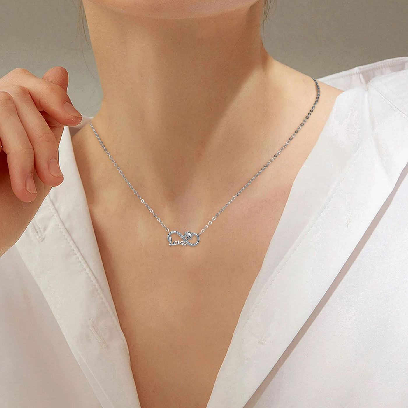 Für immer verbunden - Pfoten-Infinity Kette Silber
