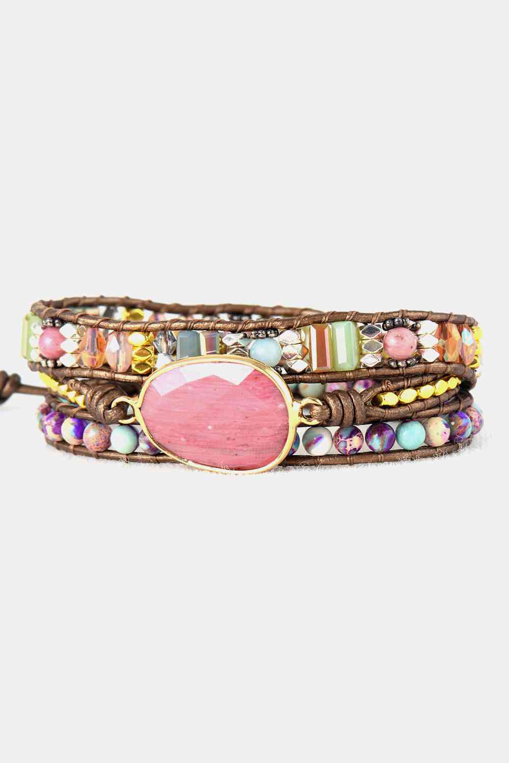 Handgefertigtes Armband mit Naturstein-Perlen