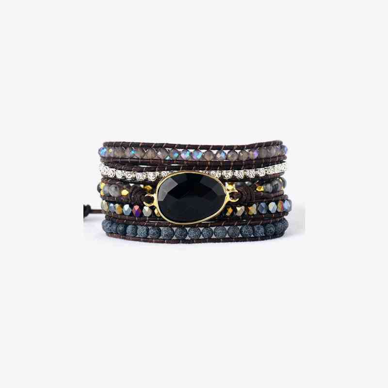 Armband mit Achatperlen und Natursteinen