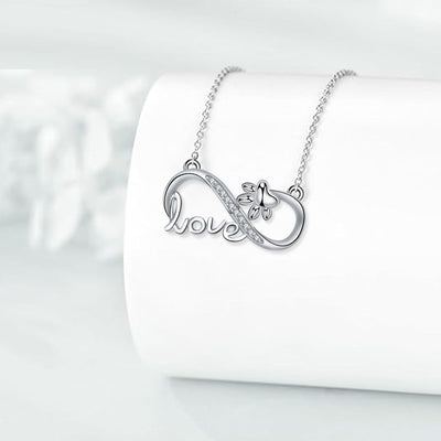 Für immer verbunden - Pfoten-Infinity Kette Silber