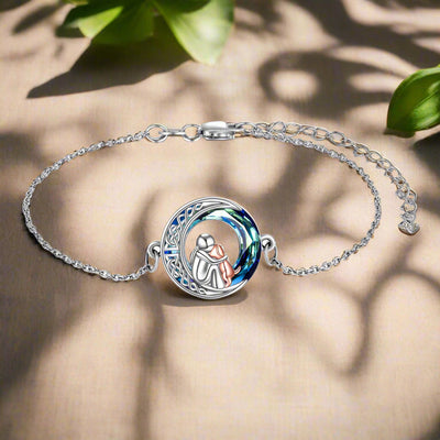 Verstellbares Glücks-Armband aus 925er Silber mit Hundemotiv