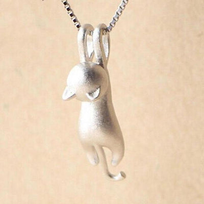 925er Sterling Silber – Verspielte Katzen-Halskette